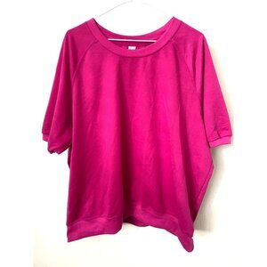 Just Be Women's Bright Pink Short Sleeve Sweatshirt Size 3x